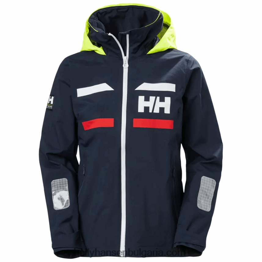 Жени дамско яке за ветроходство сол навигатор 80V22D1387 бяло Helly-Hansen