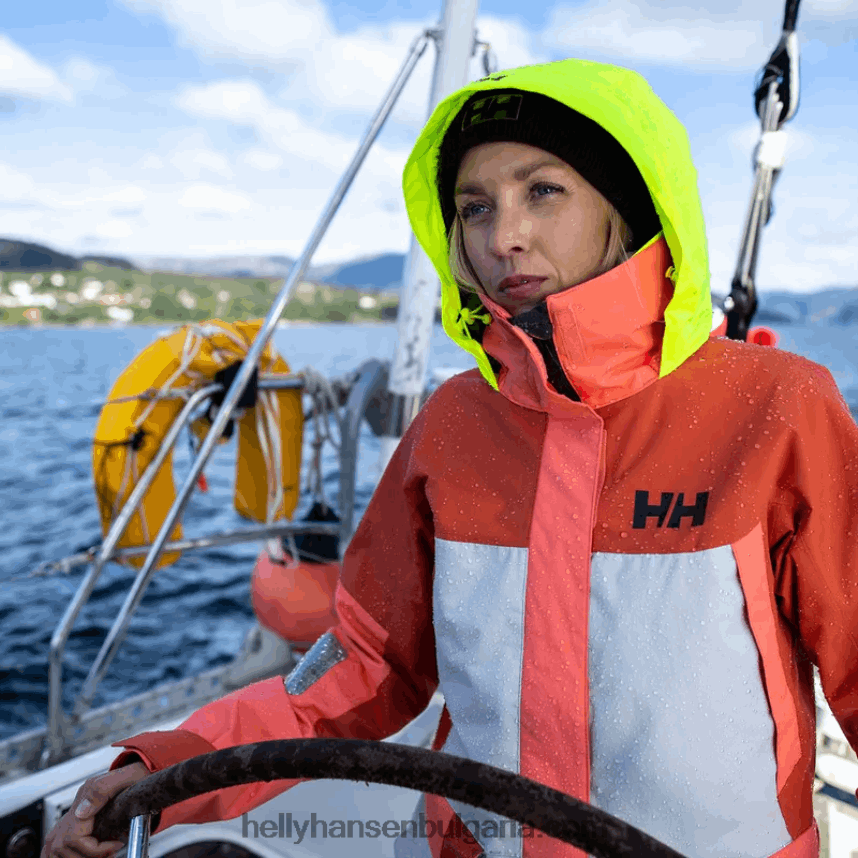 Жени дамско яке Newport за крайбрежно плаване 80V22D1333 тревожно червено Helly-Hansen