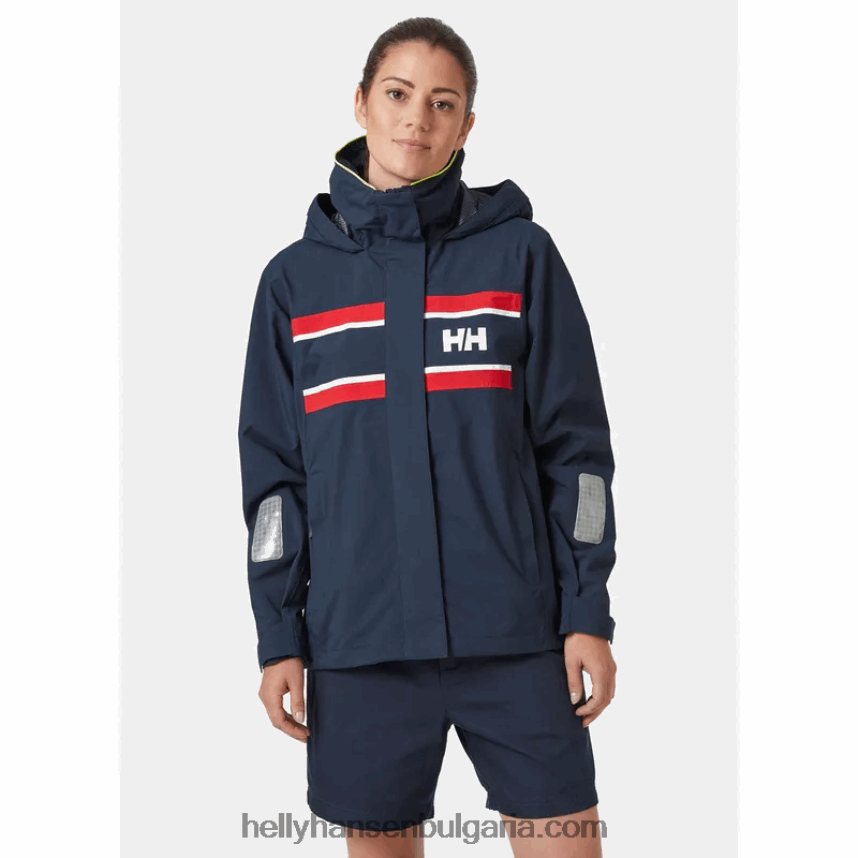 Жени дамско яке Saltholm за ветроходство 80V22D1317 бяло Helly-Hansen