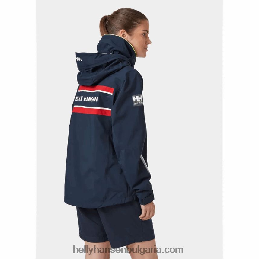 Жени дамско яке Saltholm за ветроходство 80V22D1317 бяло Helly-Hansen