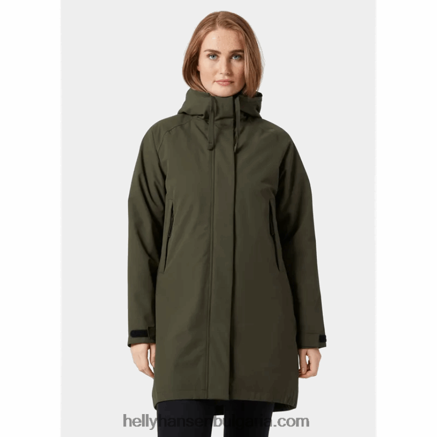 Жени дамски изолиран дъждобран от моно материал 80V22D1557 военноморски флот Helly-Hansen