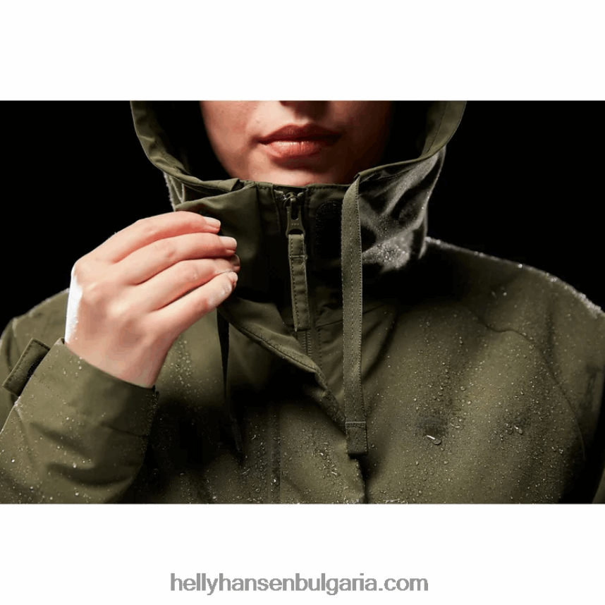 Жени дамски изолиран дъждобран от моно материал 80V22D1557 военноморски флот Helly-Hansen