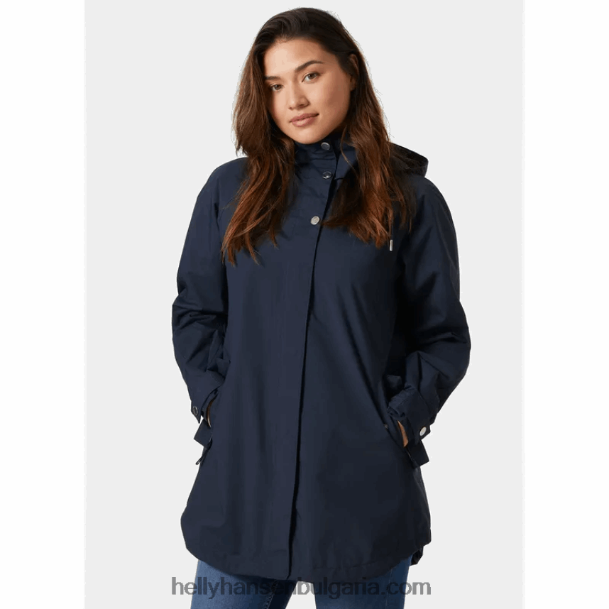 Жени дамски дъждобран валентия 80V22D2612 черно/морско синьо Helly-Hansen