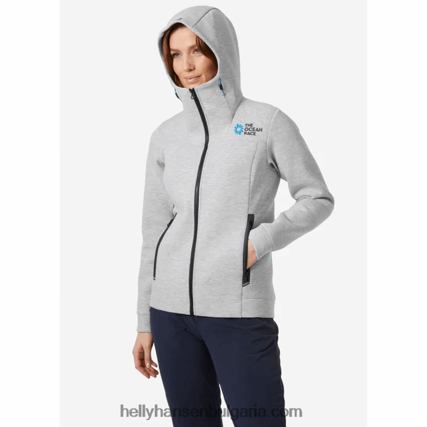 Жени дамско яке с качулка ocean race 80V22D2696 теракота/абанос/тъмносиньо Helly-Hansen