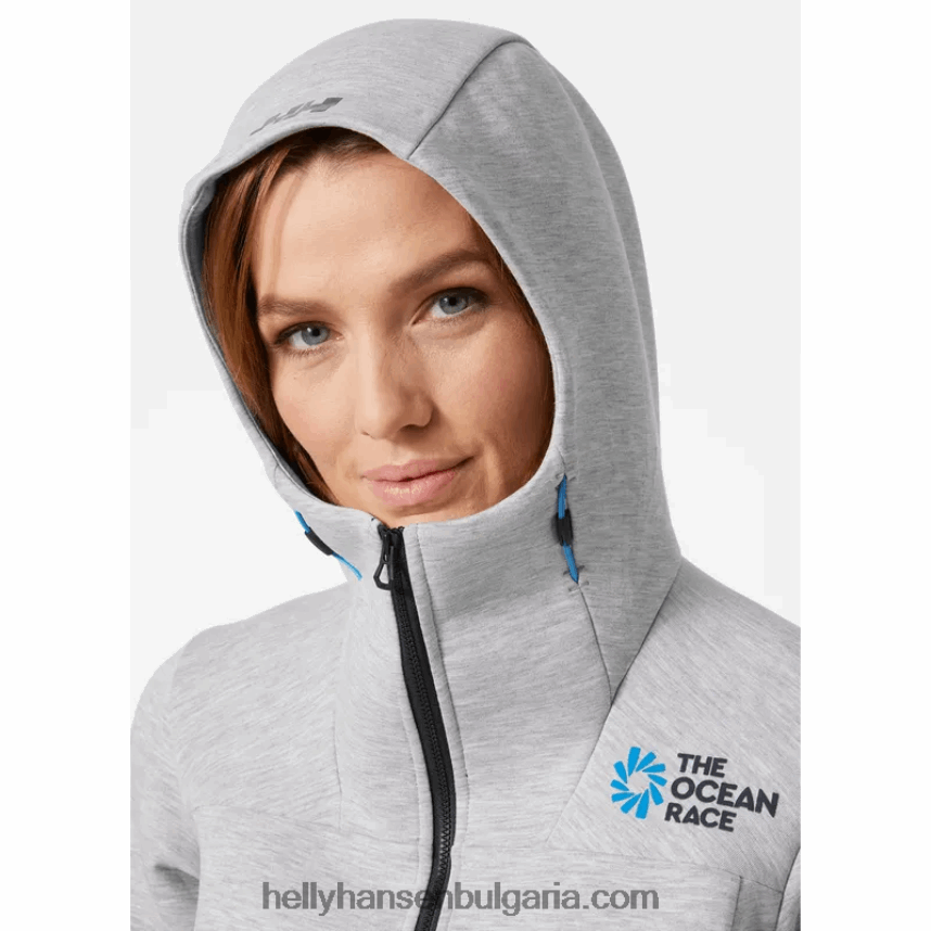 Жени дамско яке с качулка ocean race 80V22D2696 теракота/абанос/тъмносиньо Helly-Hansen