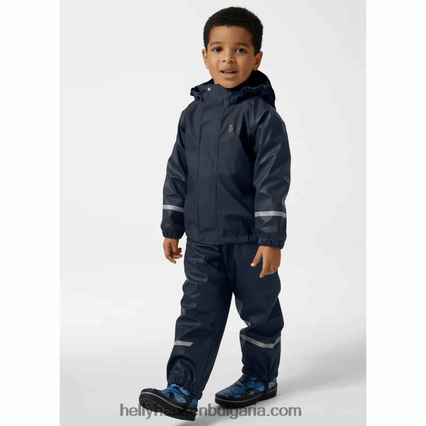 деца детски дъждобран bergen с поларена подплата 2.0 80V22D2325 военноморски флот Helly-Hansen
