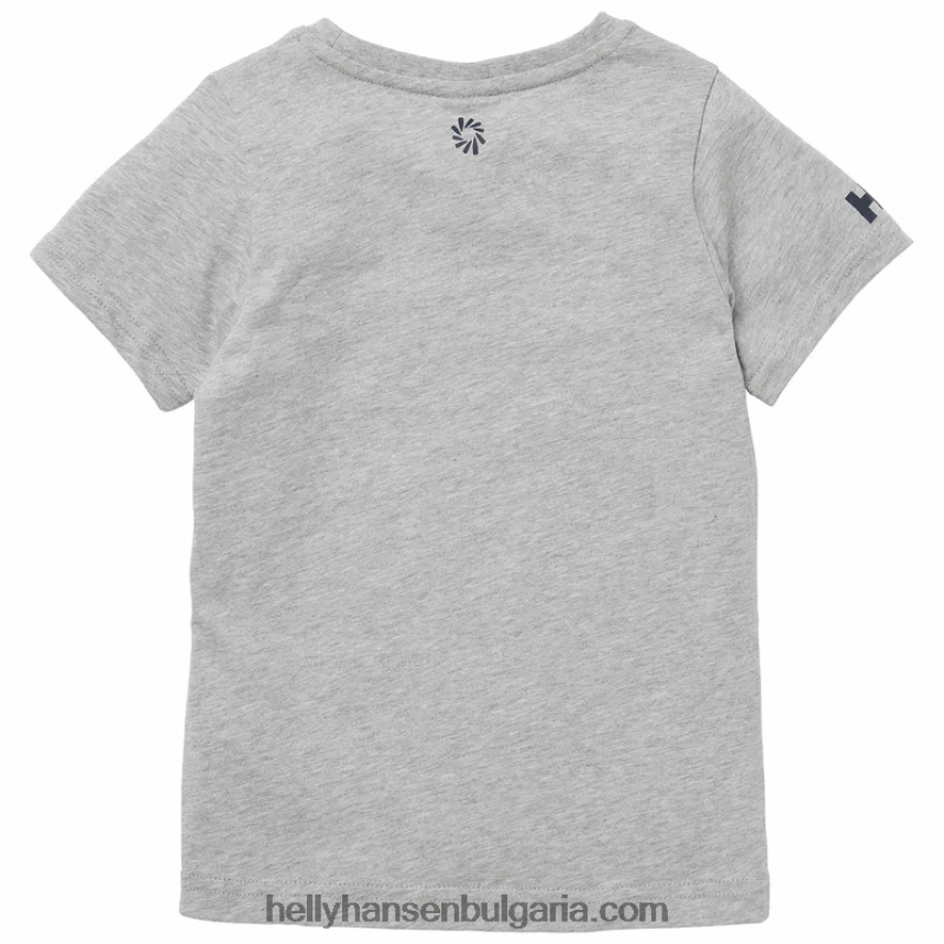 деца тениска от органичен памук за деца и юноши Ocean Race 80V22D2378 сив меланг/тъмносиньо Helly-Hansen