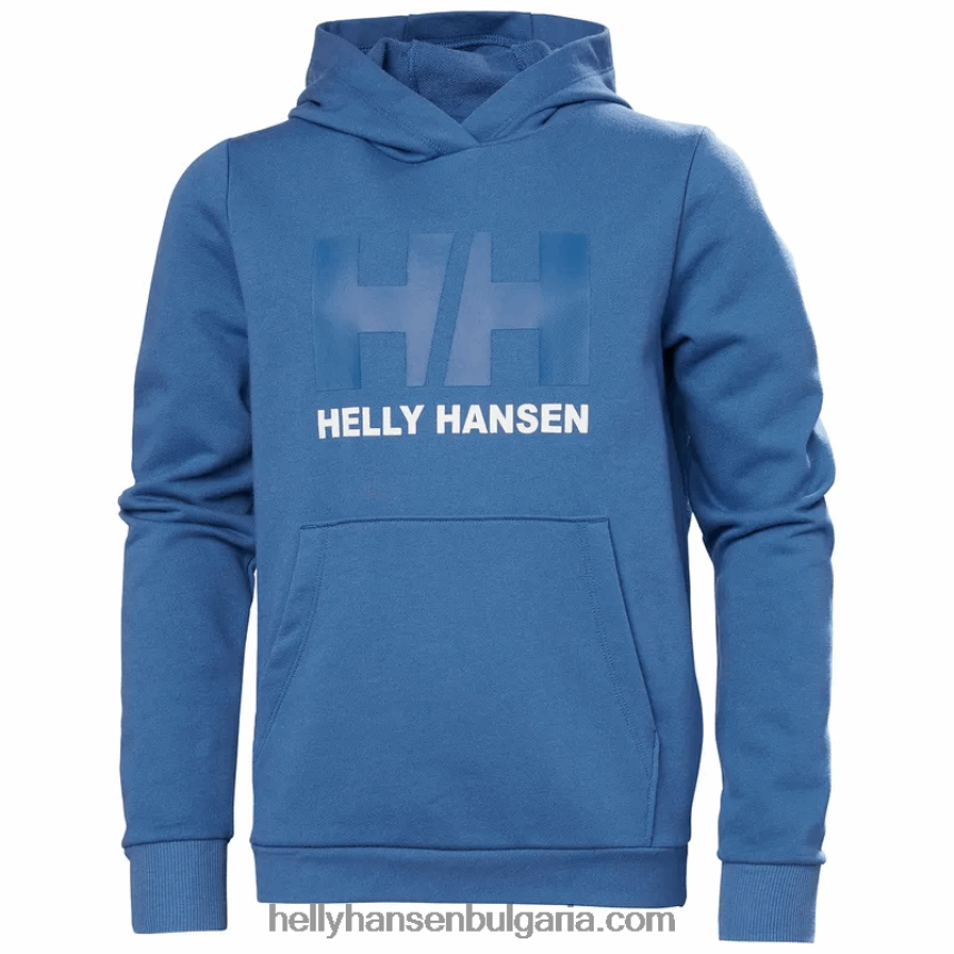 деца юношеска качулка с лого hh 2.0 80V22D2499 прасковено ехо/остро зелено Helly-Hansen