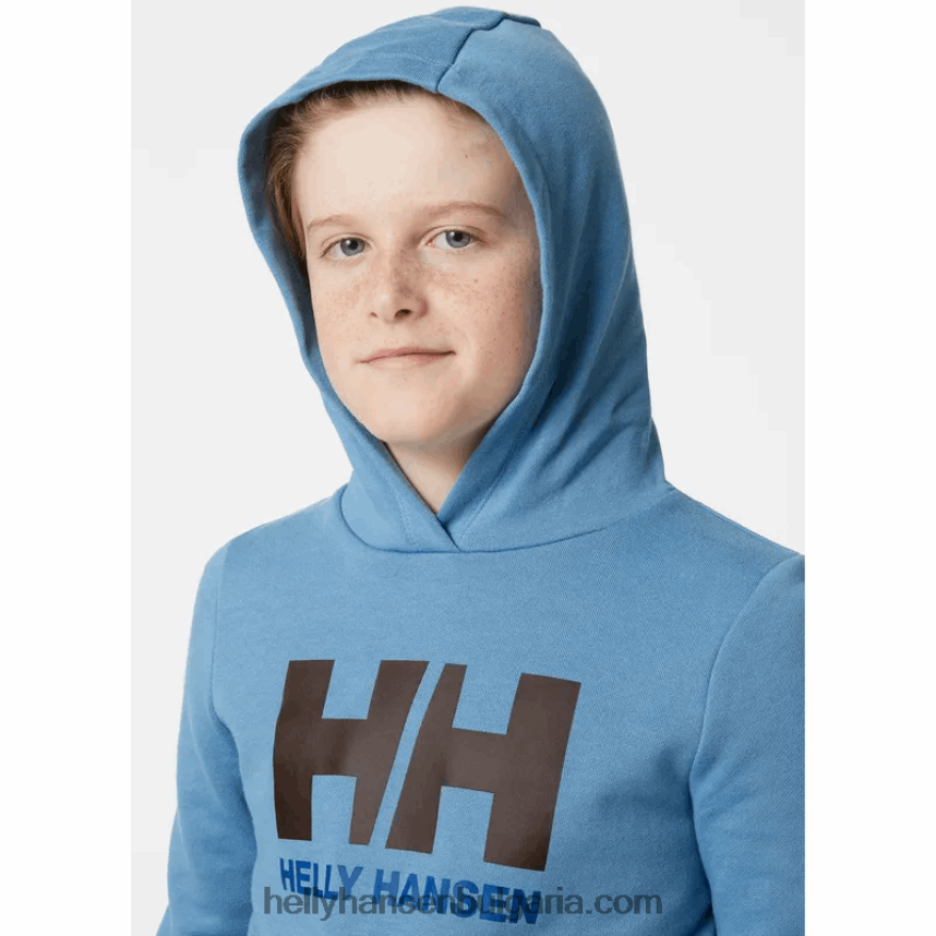 деца юношеска качулка с лого hh 2.0 80V22D2500 рязко зелено/азурит Helly-Hansen