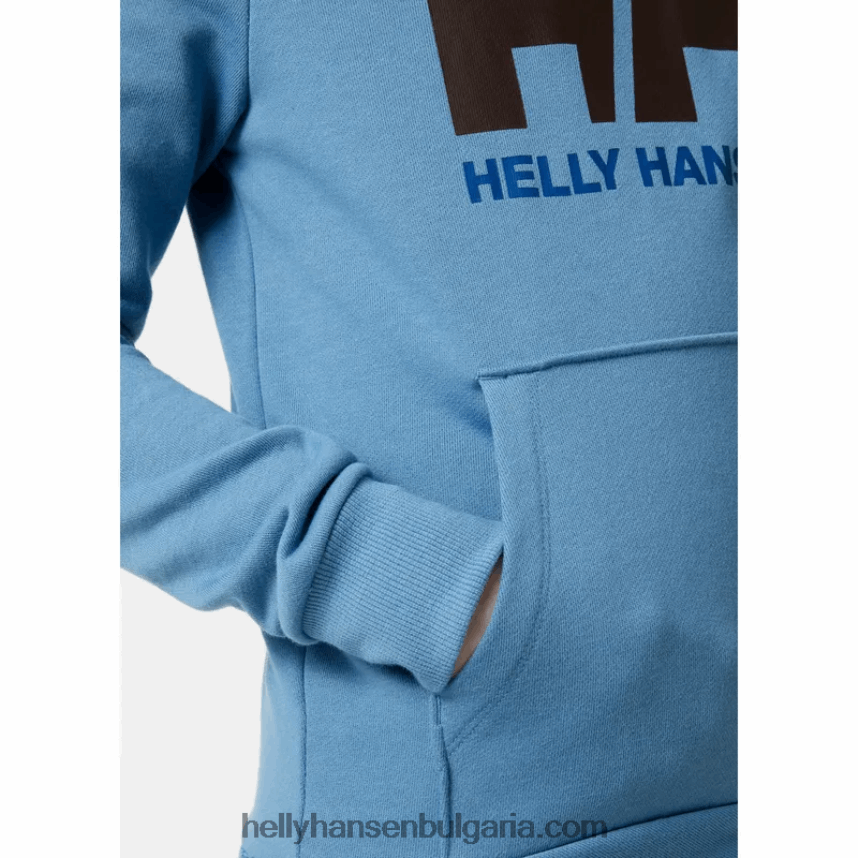 деца юношеска качулка с лого hh 2.0 80V22D2500 рязко зелено/азурит Helly-Hansen