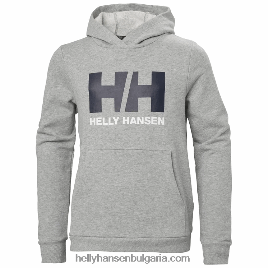 деца юношеска качулка с лого hh 2.0 80V22D2501 азурит/синя мъгла Helly-Hansen