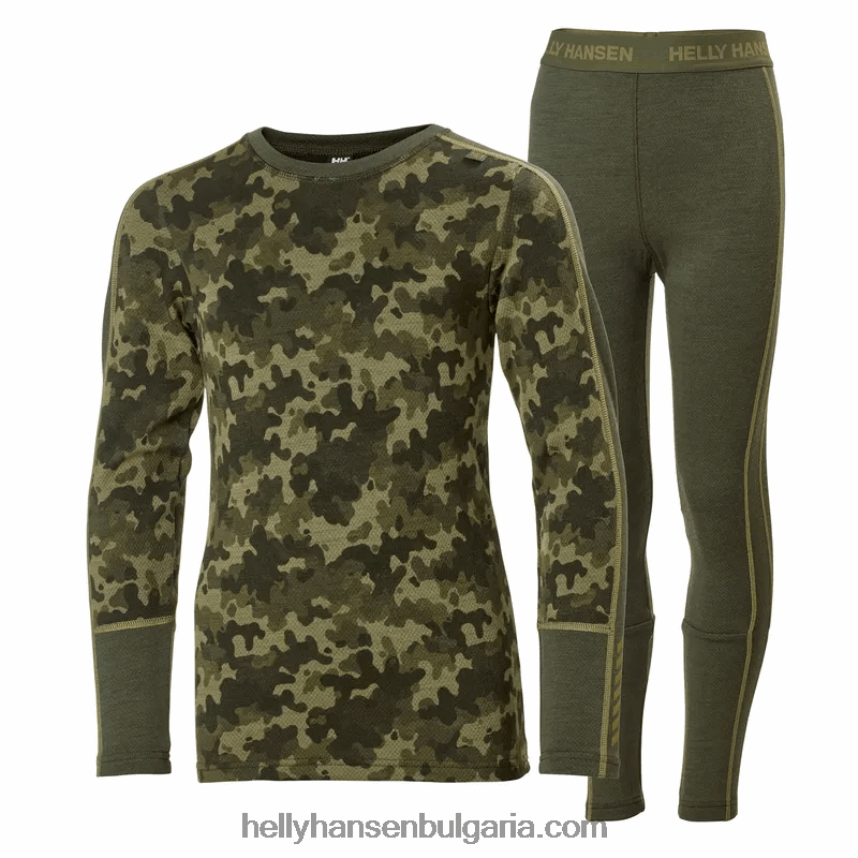 деца комплект базови слоеве от мериносова основа за юноши lifa 80V22D2491 детелина Helly-Hansen
