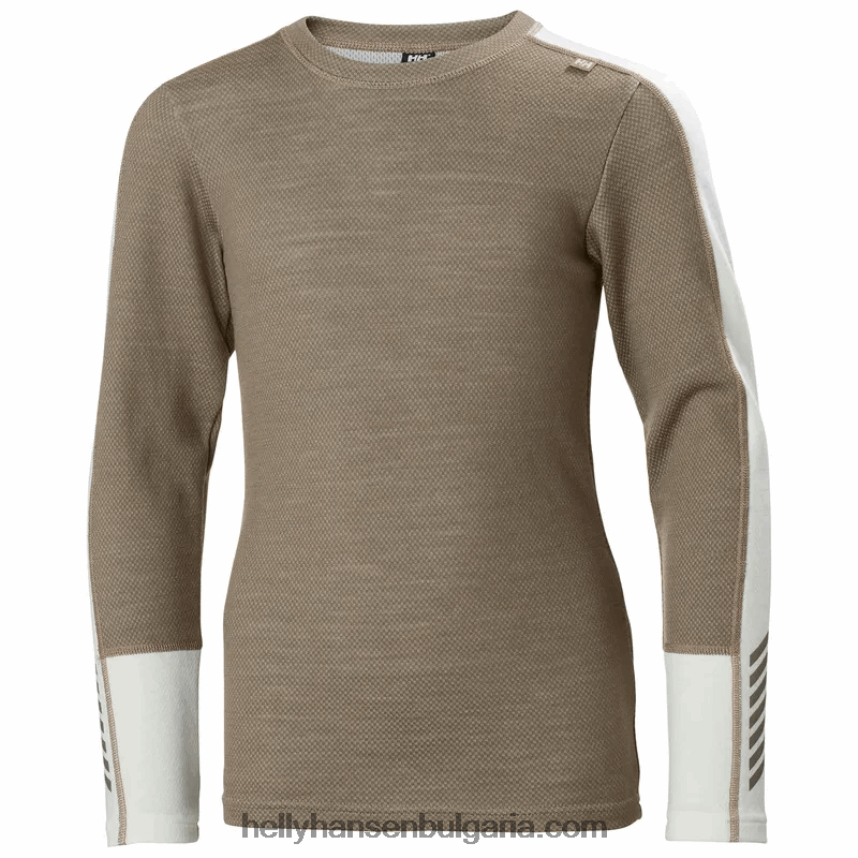 деца юноши lifa merino midweight базов слой слой 80V22D2483 смачкана гра/бебе войска Helly-Hansen