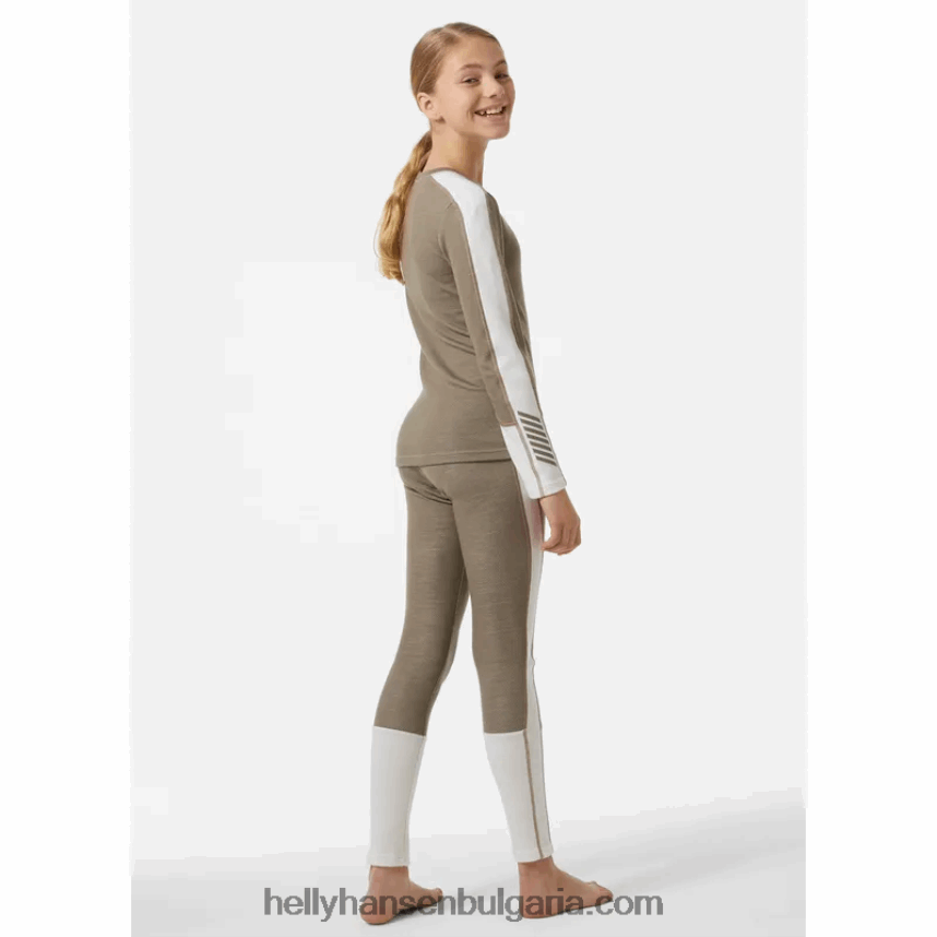 деца юноши lifa merino midweight базов слой слой 80V22D2483 смачкана гра/бебе войска Helly-Hansen