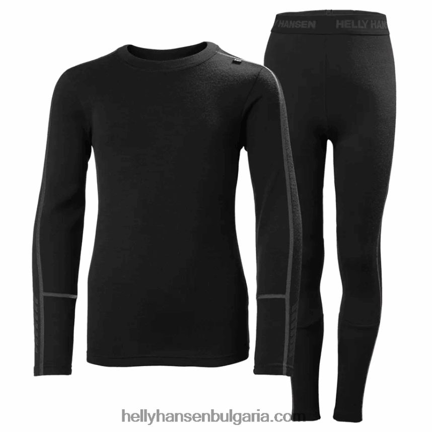 деца юноши lifa merino midweight базов слой слой 80V22D2485 паднала скала/сив меланг Helly-Hansen