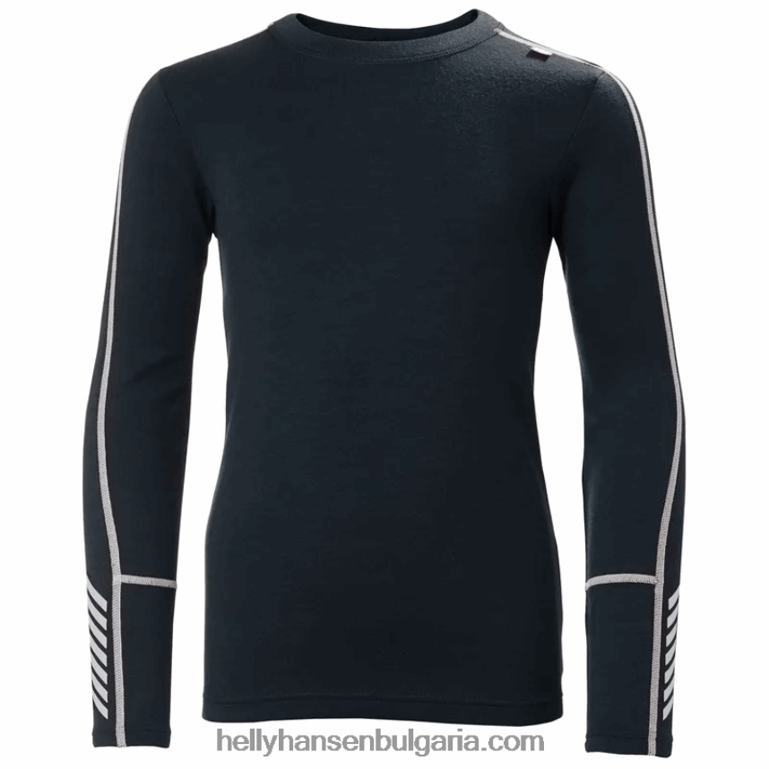 деца юноши lifa merino midweight базов слой слой 80V22D2486 паднала скала/сив меланг/черен Helly-Hansen