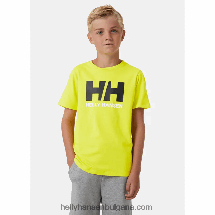 деца тениска с лого hh за юноши 80V22D2506 ярко синьо/розов кварц/остро зелено Helly-Hansen