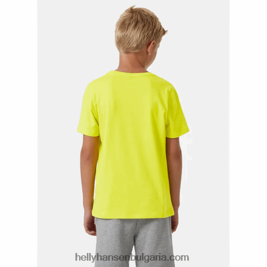 деца тениска с лого hh за юноши 80V22D2506 ярко синьо/розов кварц/остро зелено Helly-Hansen