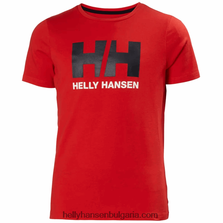 деца тениска с лого hh за юноши 80V22D2509 сладък лайм/лилатех/бял Helly-Hansen