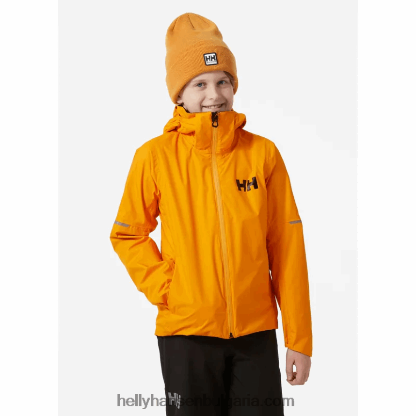 деца юношеско яке за дъжд 80V22D2428 теракота/смърч Helly-Hansen