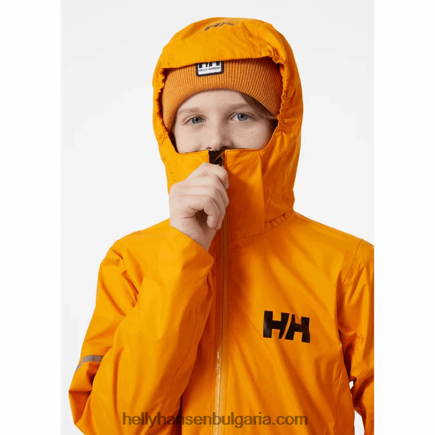 деца юношеско яке за дъжд 80V22D2428 теракота/смърч Helly-Hansen