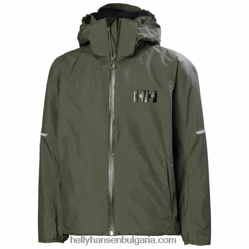 деца юношеско яке за дъжд 80V22D2429 теракота/смърч Helly-Hansen