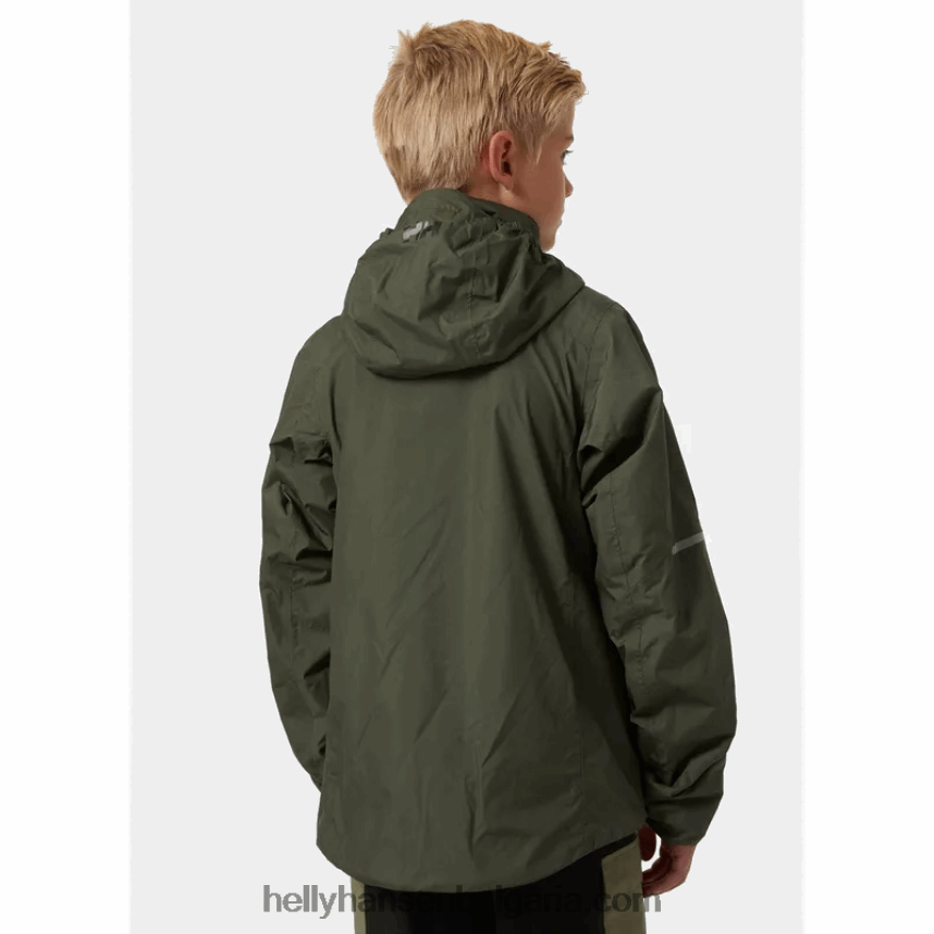 деца юношеско яке за дъжд 80V22D2429 теракота/смърч Helly-Hansen
