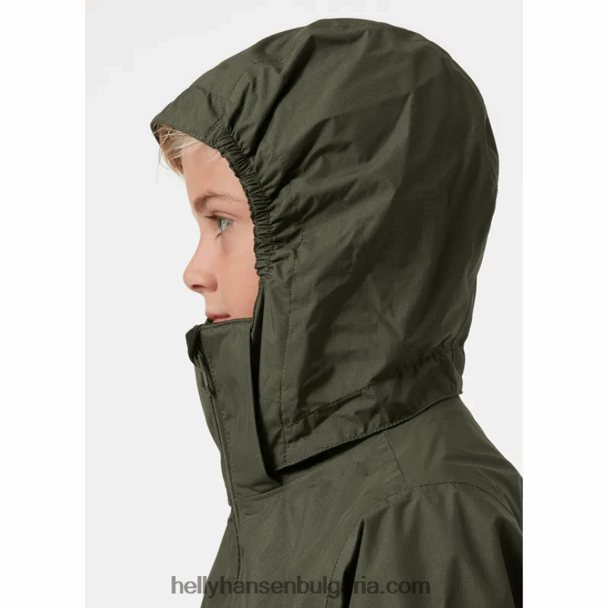 деца юношеско яке за дъжд 80V22D2429 теракота/смърч Helly-Hansen