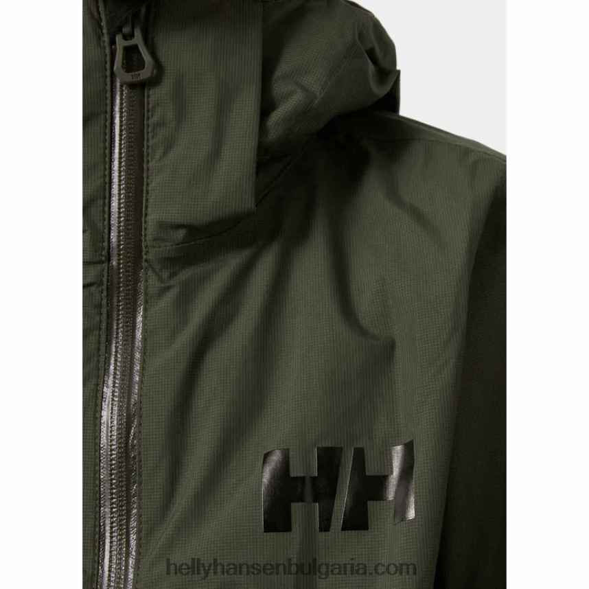 деца юношеско яке за дъжд 80V22D2429 теракота/смърч Helly-Hansen