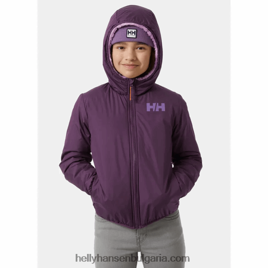 деца реверсивно яке за юноши 80V22D2431 морошка/гора близо Helly-Hansen