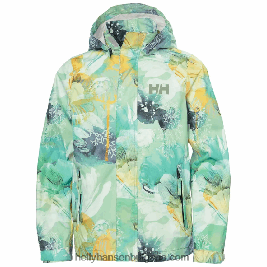 деца юношеско яке 80V22D2568 прасковено ехо/остро зелено Helly-Hansen