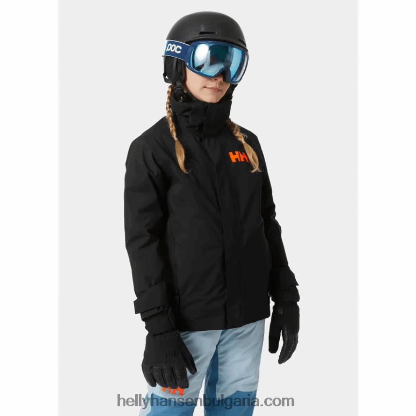 деца ски яке за юноши 80V22D2750 смачкана гра/синя мъгла Helly-Hansen