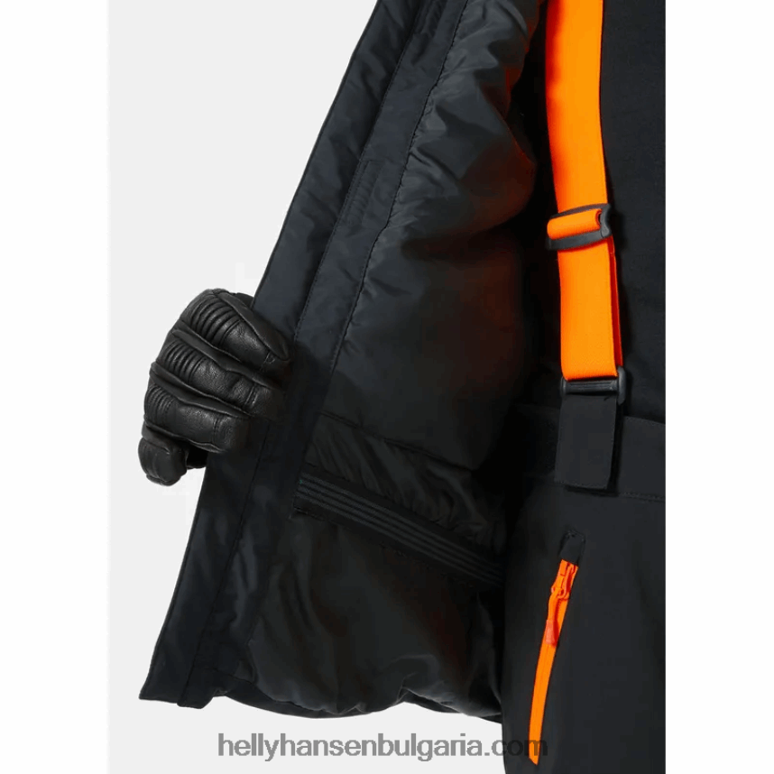 деца ски яке за юноши 80V22D2750 смачкана гра/синя мъгла Helly-Hansen