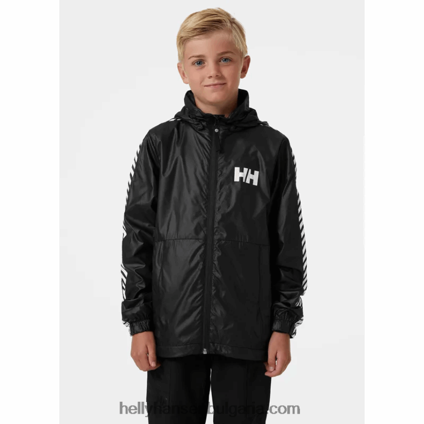 деца юношеско райе яке за вятър 80V22D2811 сладък лайм/горещ корал Helly-Hansen