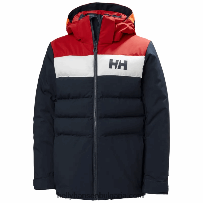 деца яке за ски cyclone за юноши 80V22D2756 най-тъмната пролет/синя мъгла Helly-Hansen