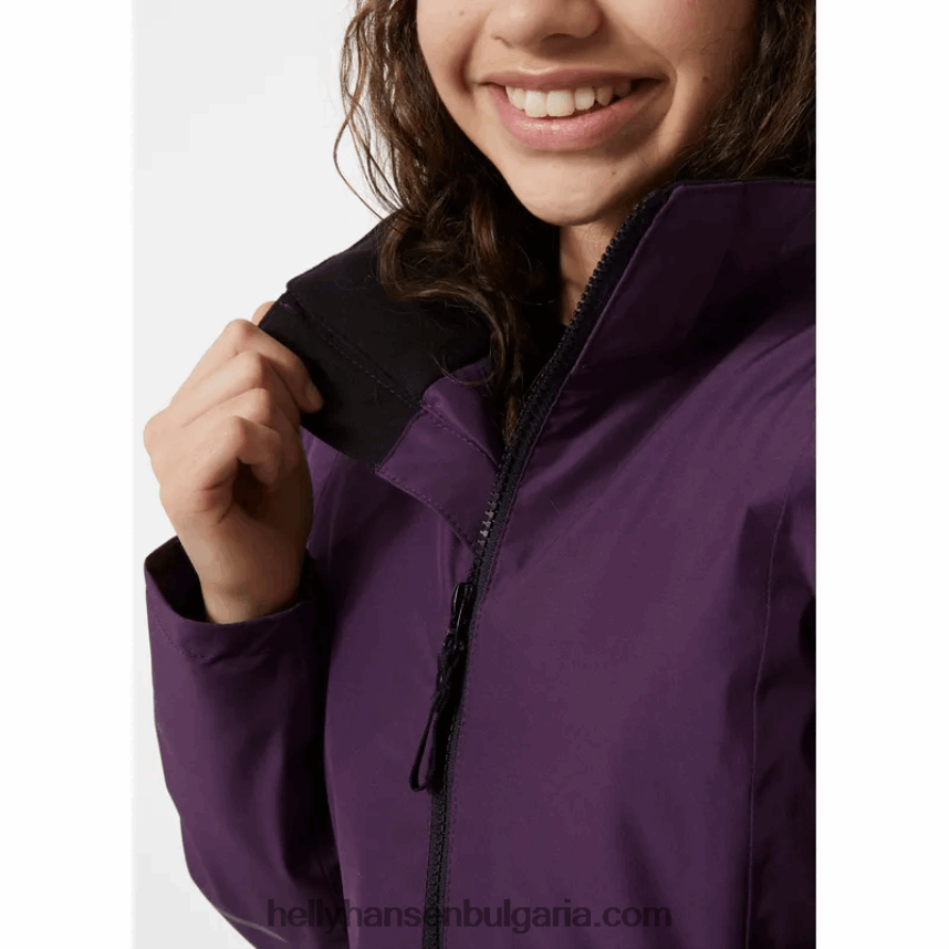 деца юношески изолиран дъждобран lisburn 80V22D2751 синя мъгла/черно Helly-Hansen