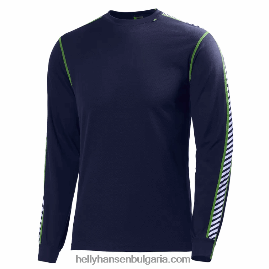 мъже мъжки hh lifa райе с дълъг ръкав основен слой на екипажа 80V22D1045 военноморски флот Helly-Hansen