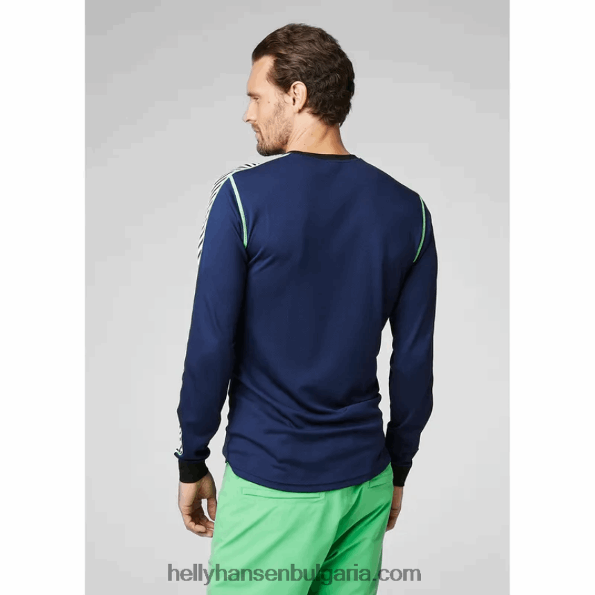 мъже мъжки hh lifa райе с дълъг ръкав основен слой на екипажа 80V22D1046 черен Helly-Hansen