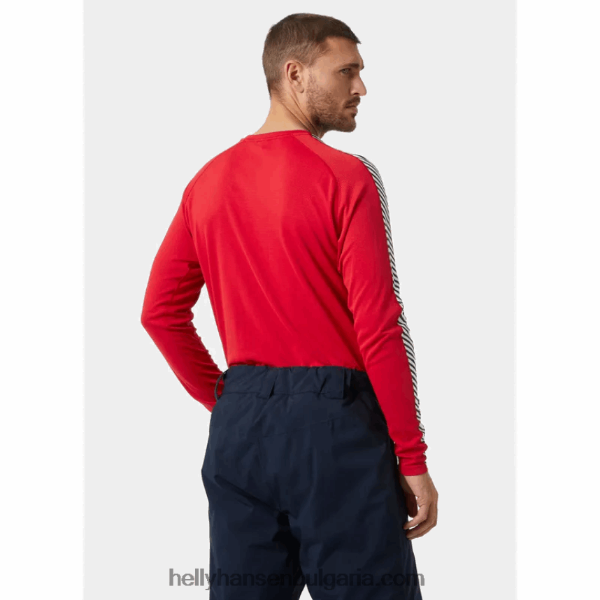 мъже Мъжки базов слой на екипажа с активна ивица lifa 80V22D1037 морошка Helly-Hansen