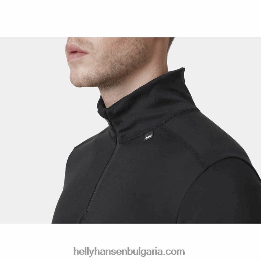 мъже мъжки олекотен основен слой lifa max с половин цип 80V22D1063 черен Helly-Hansen