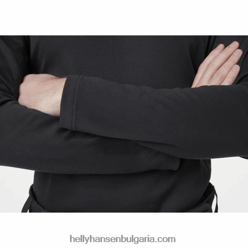 мъже мъжки олекотен основен слой lifa max с половин цип 80V22D1063 черен Helly-Hansen