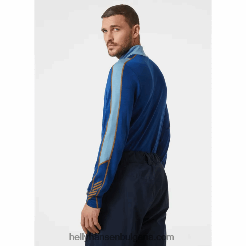 мъже мъжки лифа мериносови леки 2-в-1 основен слой с половин цип 80V22D1091 военноморски флот Helly-Hansen