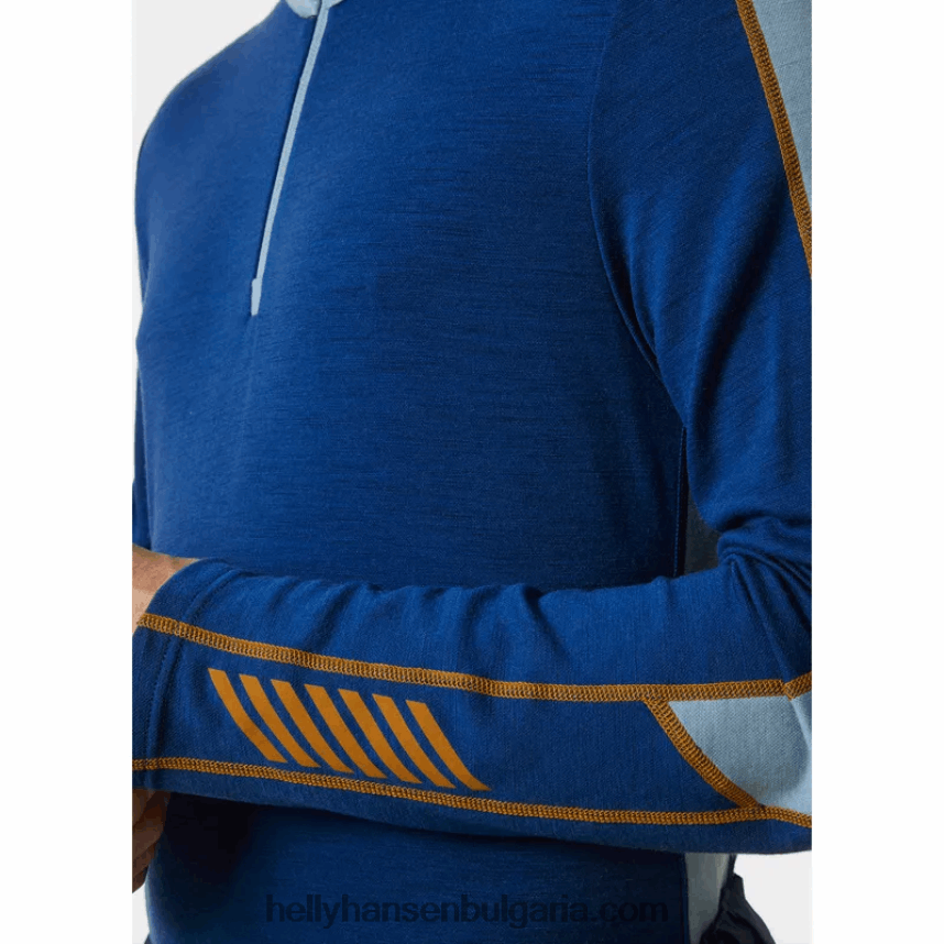 мъже мъжки лифа мериносови леки 2-в-1 основен слой с половин цип 80V22D1091 военноморски флот Helly-Hansen