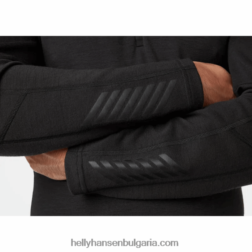 мъже мъжки лифа мериносови леки 2-в-1 основен слой с половин цип 80V22D1092 дълбок фиорд Helly-Hansen