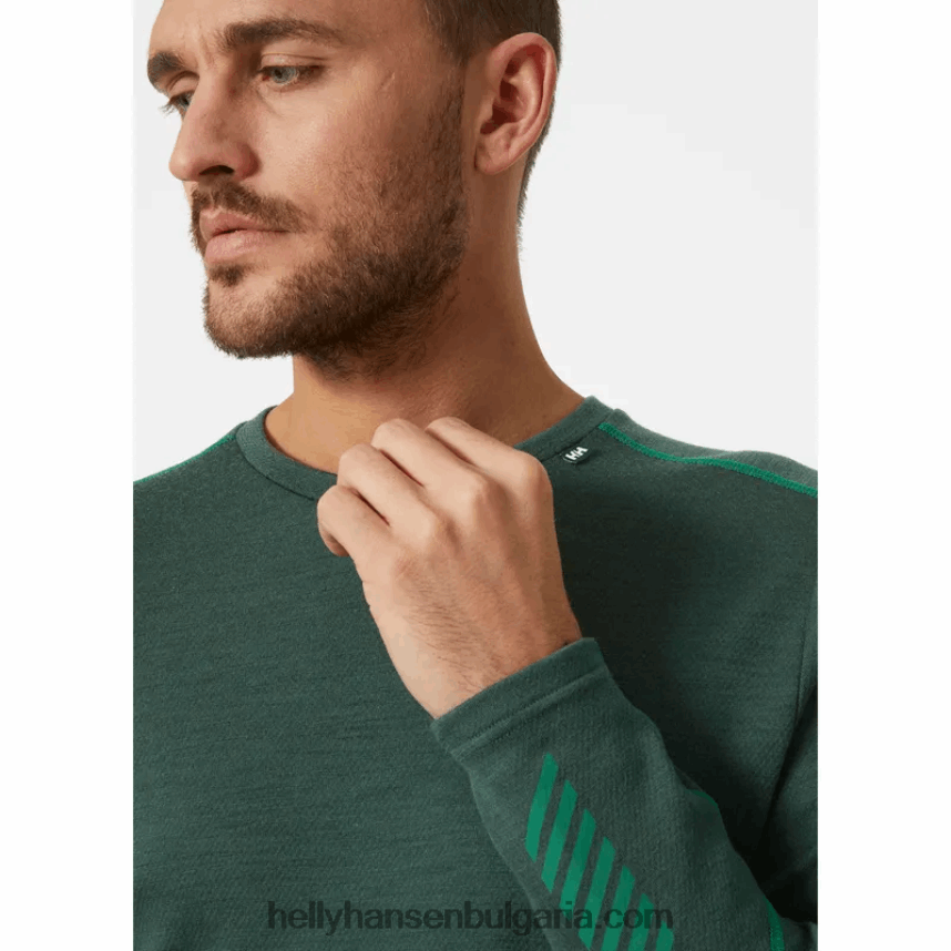 мъже Мъжки базов слой lifa merino midweight crew 80V22D1074 дълбок фиорд Helly-Hansen