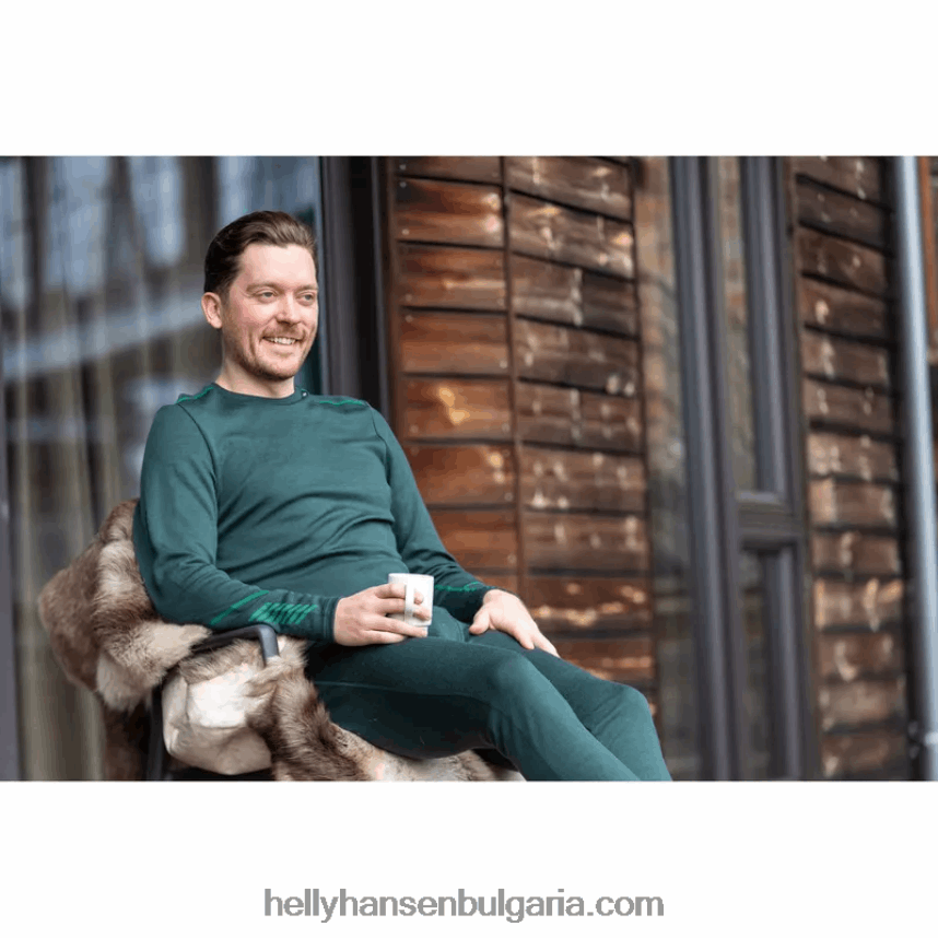 мъже Мъжки базов слой lifa merino midweight crew 80V22D1074 дълбок фиорд Helly-Hansen