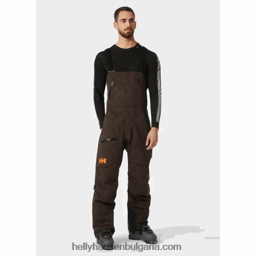 мъже мъжки ски панталони ridge infinity bib shell 80V22D601 черен Helly-Hansen