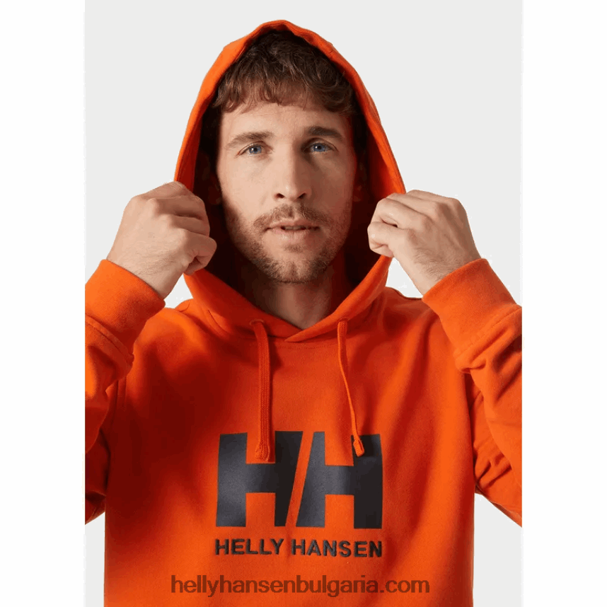 мъже мъжка качулка с лого hh 80V22D772 дълбок фиорд Helly-Hansen
