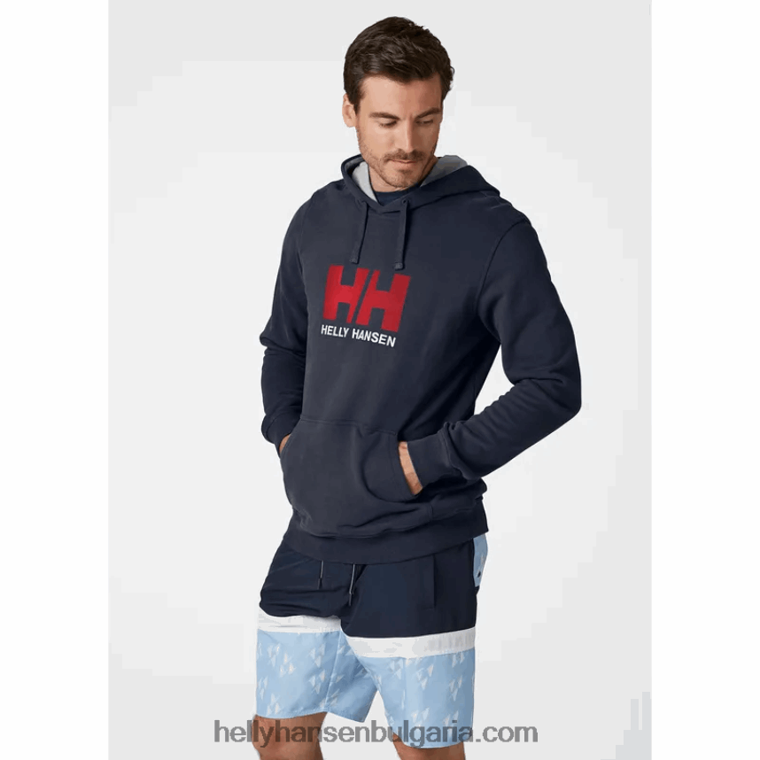 мъже мъжка качулка с лого hh 80V22D775 сив меланг Helly-Hansen