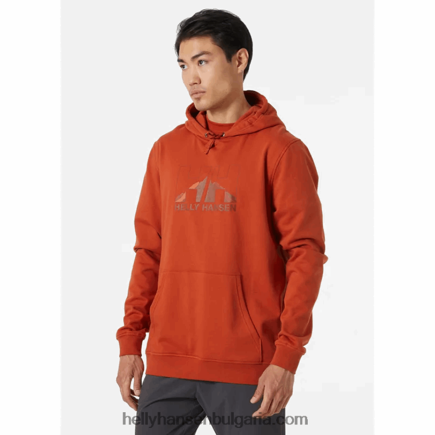 мъже мъжки суичър с качулка с графика nord 80V22D782 лав зелено Helly-Hansen